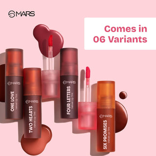 MARS Love Track Collection Lip Tint (2.8ml) | Velvet Matte Finish | Non-Sticky & Lightweight | Highly Pigmented | Comfortable Wear | 6 Flattering Shades