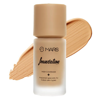 Mars High Coverage Liquid Matte Foundation | Blemish Free & Blendable Foundation for Makeup (40ml)