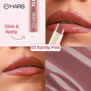 MARS Click Stix Gloss Lip Balm (2.0 gm) | High Pigmented | Ultra-Glossy Finish | Non-Sticky | Hydration | Enriched with Cocoa Butter