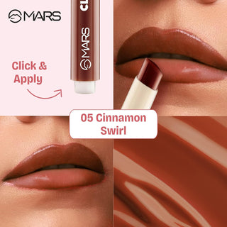 MARS Click Stix Gloss Lip Balm (2.0 gm) | High Pigmented | Ultra-Glossy Finish | Non-Sticky | Hydration | Enriched with Cocoa Butter