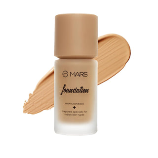 Mars High Coverage Liquid Matte Foundation | Blemish Free & Blendable Foundation for Makeup (40ml)