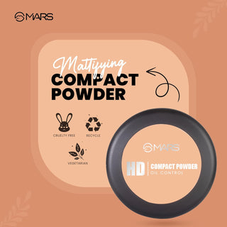 MARS HD Mattifying Compact Powder | Lightweight Formula with Oil Control | long Lasting Compact Powder (8g)