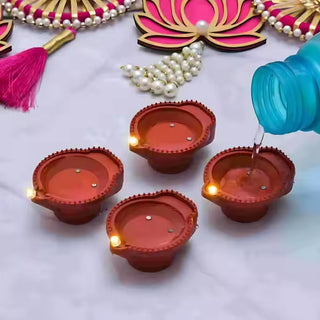 Adbeni Imported Electrical Water Sensor LED Diya Candle | Battery Operated Ambient Lighting for Diwali & Mandir Decoration (Item Code: 493)