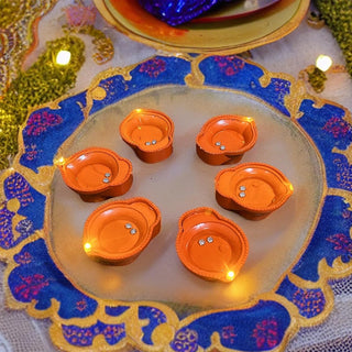 Adbeni Imported Electrical Water Sensor LED Diya Candle | Battery Operated Ambient Lighting for Diwali & Mandir Decoration (Item Code: 493)