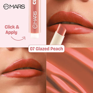 MARS Click Stix Gloss Lip Balm (2.0 gm) | High Pigmented | Ultra-Glossy Finish | Non-Sticky | Hydration | Enriched with Cocoa Butter