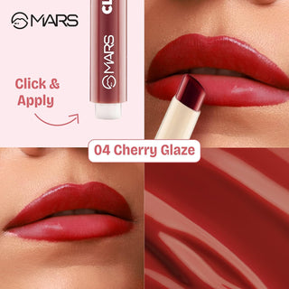 MARS Click Stix Gloss Lip Balm (2.0 gm) | High Pigmented | Ultra-Glossy Finish | Non-Sticky | Hydration | Enriched with Cocoa Butter