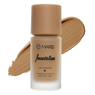 Mars High Coverage Liquid Matte Foundation | Blemish Free & Blendable Foundation for Makeup (40ml)