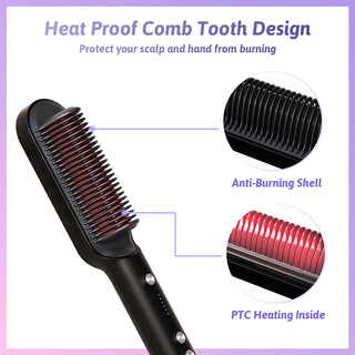 Imported Straightener Comb 2-in-1 Hair Straightening & Styling Brush | Fast Heating | Adjustable Temperature | Ionic Technology for Smooth & Frizz-Free Hair | Perfect for All Hair Types