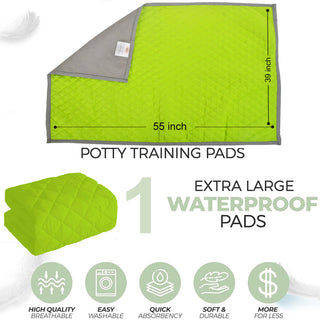 ADBENI HOME Toddler Mattress Pads, Potty Training Mattress Protector Pad, Potty Training Sheets Protector, Pee Pads for Kids Bedwetting, Night, Washable, Reusable 55x39 Inch