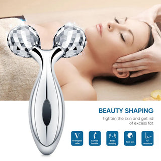 Imported 3D Body Massager, Manual Roller PT Beads With Solar Micro, 360 Rotate Full Body Massage, For Face Lifting, Wrinkle Remover Facial Massage Relaxation Tool