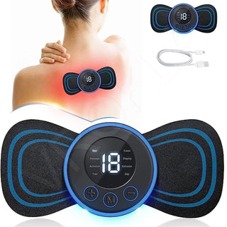 Imported Mini Massage Stick, 8 Mode & 19 Strength Level Rechargeable Pain Relief EMS Massage Machine For Shoulder, Arms, Legs, Back Pain, Skin Friendly Material, For Men & Women