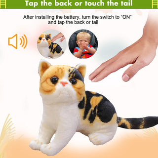 Imported Cute Cat Stuffed Plush Animal Soft Toy for Kids with Meows Sounds by Pressing (Item Code: 199)