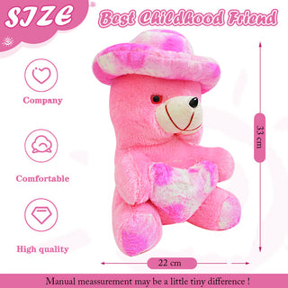 Adbeni Imported Soft Toys Teddy Bear with Cap 33cm | Plush Soft Toy for Girls & Boys | Cute Stuffed Animal | Best Birthday Gift for Kids | Cuddly Teddy Bear Plush for Children