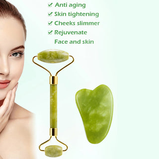 Imported Premium Gua Sha Facial Massage Tool, Natural Jade Stone