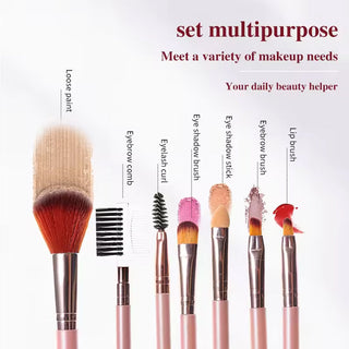 Imported 8-Piece Makeup Brush Set, Premium Synthetic Bristles for Face & Eye Makeup, Includes,Blush, Eyeshadow, Concealer & Eyeliner Brushes, Perfect for Beginners & Professionals, Easy to Clean Assorted Colors