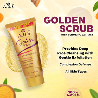 ADS Apricot & Golden Face Scrub With Turmeric & Soothing Cocoa Butter 110gm, For Remove Excess Oil & Dead Skin Cells, Pack of 2 (Item Code-410)