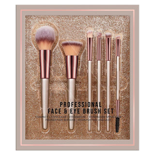 Imported Makeup Brush Face & Eye Set, Compact Concealer Eyeshadow Applicator, Foundation Blender Highlighting & Lash (Set of 6) (Item Code: 268)