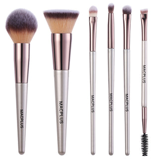 Imported Makeup Brush Face & Eye Set, Compact Concealer Eyeshadow Applicator, Foundation Blender Highlighting & Lash (Set of 6) (Item Code: 268)