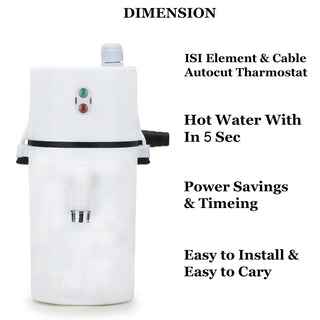 Adbeni Imported Mini Portable Instant Water Geyser | Electric Hot Water Heater | Energy Efficient & Shock Proof for Home, Kitchen & Bathroom | Fast Heating & Space Saving