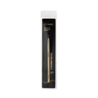 Mars Artist's Arsenal Professional Eyeliner Brush | Feather Soft Touch | Precise Synthetic Bristles | Perfect For Winged Eyeiner | Luxe Packaging Makeup Brush (Golden)