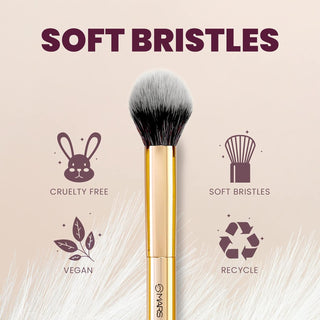 Mars Artist's Arsenal Professional Powder make up Brush for Face | Feather Soft Touch | Precise Synthetic Bristle | Luxe Packaging makeup brush (Golden)