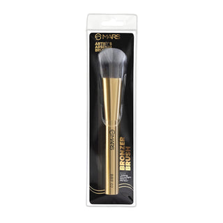 Mars Artist's Arsenal Professional Bronzer Makeup Brush for Face & Cheeks | Feather Soft Touch & High Density | Precise Synthetic Bristle | Luxe Packaging makeup brush (Golden)