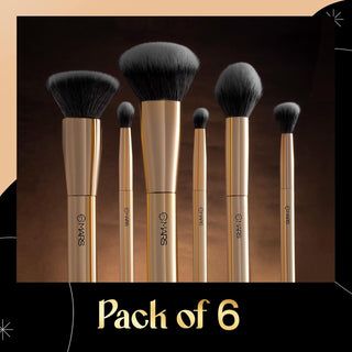 Mars Artist's Arsenal Makeup Brush Set for Professional Makeup | Eyeshadow Blending Brushes (3pcs) | Foundation, Blush, Powder and Foundation Brush (1pcs each)