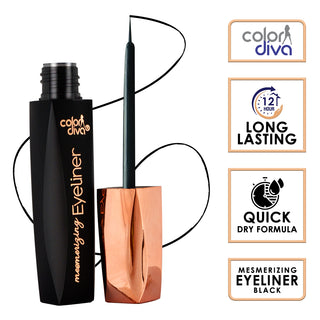 Color Diva Office Chic Collection | Eyeliner, Mascara, Lipstick & 2 in 1 Blush Highlighter Makeup Combo (Item Code: 180)