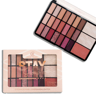 Adbeni Imported Stay Simple Eyeshadow, Blusher & Highlighter Palette | All-in-One Makeup Kit | Long-Lasting, Blendable Shades | Perfect for Everyday & Party Looks