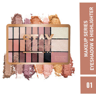 Adbeni Imported Stay Simple Eyeshadow, Blusher & Highlighter Palette | All-in-One Makeup Kit | Long-Lasting, Blendable Shades | Perfect for Everyday & Party Looks