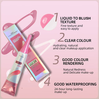 Adbeni Imported Color & Strokes Magic Blusher Shyness Rosy 24Hour | Long Lasting & Lightweight | Natural Flush | Waterproof & Sweatproof | Smooth & Blendable Cheek Tint