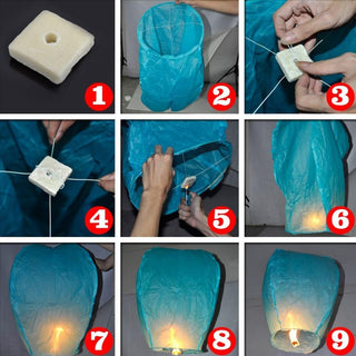 Adbeni Sky Lanterns | Wishing Hot Air Balloons for Christmas, Birthdays, and All Festivals Random Color (Item Code: 432)