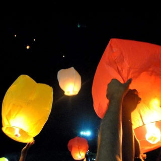 Adbeni Sky Lanterns | Wishing Hot Air Balloons for Christmas, Birthdays, and All Festivals Random Color (Item Code: 432)