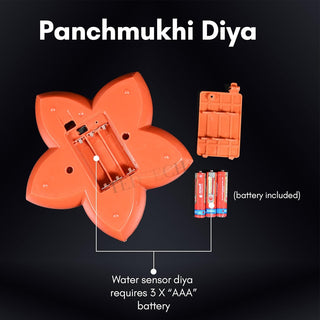 Adbeni Imported Panchmukhi Water Sensor LED Diya Candle - Smart Ambient Lighting for Diwali & Home Decor (Item Code: 492)