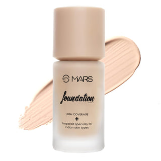 MARS High Coverage Liquid Matte Foundation | Blemish Free & Blendable Foundation for Makeup (40ml)