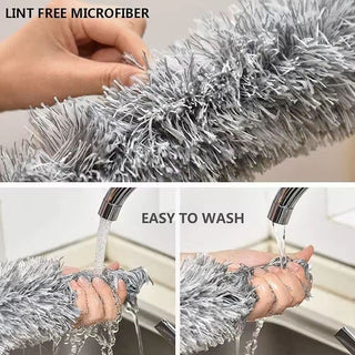 Imported Retractable Microfiber Gap Dust Cleaner Extension Pole 31.5'' to 100'' Reusable Bendable Long Handle Feather Duster Kit (Item Code: 469)