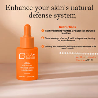 Adbeni Imported Glam & Goddess Vitamin C Glow Serum 30ml | Anti-Aging Face Serum for Radiant & Glowing Skin, Hydrates, Brightens & Reduces Dark Spots