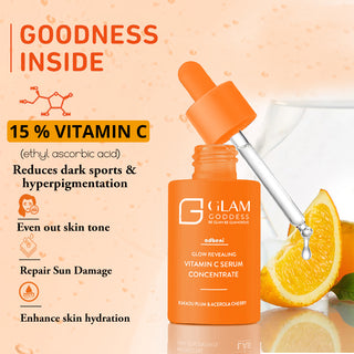 Adbeni Imported Glam & Goddess Vitamin C Glow Serum 30ml | Anti-Aging Face Serum for Radiant & Glowing Skin, Hydrates, Brightens & Reduces Dark Spots