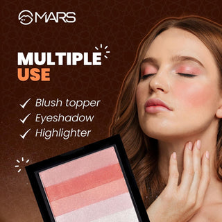 MARS 5 Shades in 1 Brick Highlighter Palette | Blush Topper for Face Makeup | Compact size (7.5g)