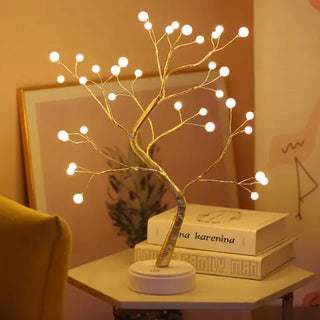 Adbeni Imported Pearl Tree Shape Copper Wire Table Lamp | USB & Battery LED Night Light (Item Code: 420)