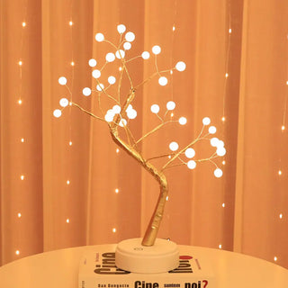 Adbeni Imported Pearl Tree Shape Copper Wire Table Lamp | USB & Battery LED Night Light (Item Code: 420)