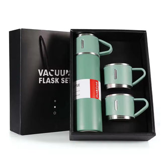 Imported Straight Cup High-Grade 304 Stainless Steel Vacuum Thermos Drinking Flask With Three Lid Water Bottle Gift Random Color (Item Code: 292)