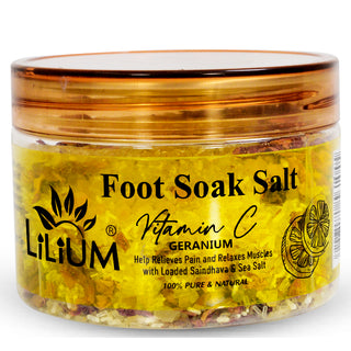 Lilium Geranium Foot Soak Salt | Pain Relief & Muscle Relaxation | Saindhava & Sea Salt for Tired Feet, Stress Relief & Detox