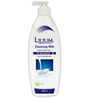 Lilium Herbal Cleansing Milk, Deep Cleansing, Hydration & Glowing Skin, Makeup Remover for All Skin Types,  100ml, 500ml, 900ml