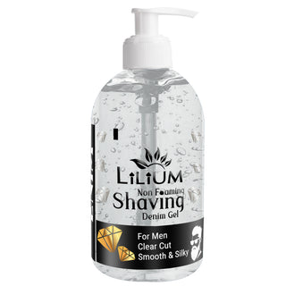 Lilium Non Foaming Shaving Gel 600ml for Men | Clear Cut, Smooth & Silky Skin | Transparent Shave Gel for Precision, Hydrating Formula