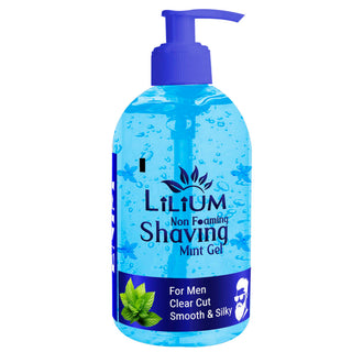 Lilium Non Foaming Shaving Gel 600ml for Men | Clear Cut, Smooth & Silky Skin | Transparent Shave Gel for Precision, Hydrating Formula