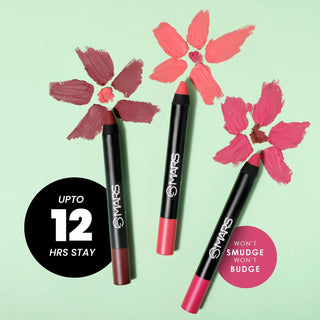 MARS Long Lasting Crayon Lipstick up to 12 Hours Stay | Matte Finish | Waterproof | Won't Smudge Won't Budge Lip Crayon (3.5 gm)