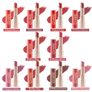 Mars Lip Love Affair Lipstick Set of 4 with Sharpener | Long-Lasting, High-Pigment, Matte Finish Lipsticks for All-Day Wear