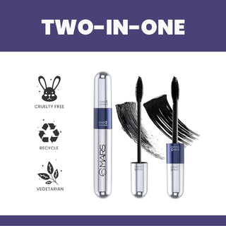 Mars Double Trouble Volumizing and Lengthening Mascara | 2-in-1 Mascara for Women | Long Lasting (15 ml) (Black)