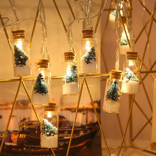 Adbeni Imported Christmas Wishing Bottle String Lights | Battery Powered Transparent Glass Wish Bottle | Xmas Tree Snow Fairy Lighting | Home Decor